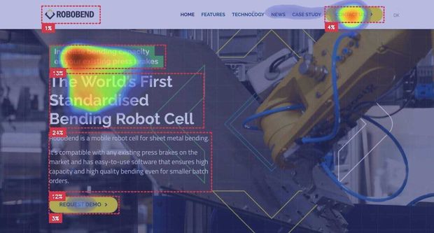 AI generated heatmap displayed on a website